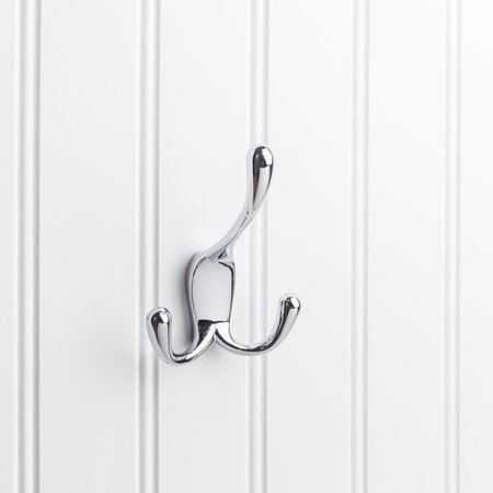 ELEMENTS BY HARDWARE RESOURCES 4" Polished Chrome Large Concealed Triple Prong Wall Mounted Hook YT40C-400PC